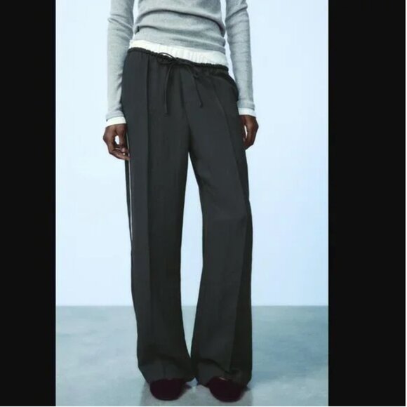 NWT ZARA BOXER PANTS WITH SIDE PIPING - Picture 1 of 9